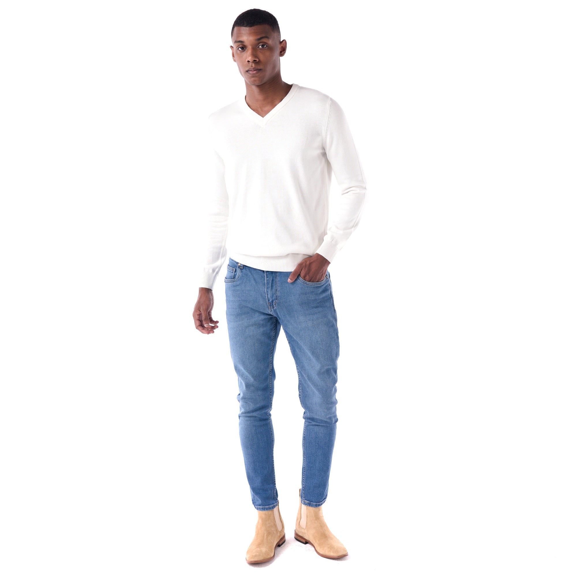Stone Washed Flex Skinny Fit Jeans