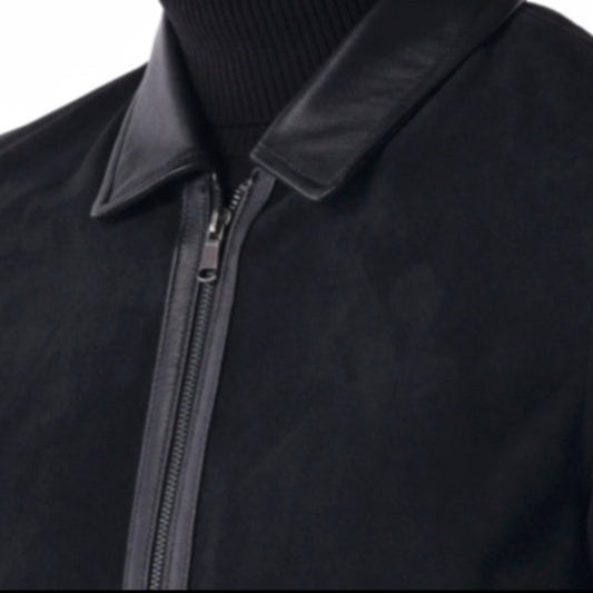 The Continental Jacket - Suede & Leather Edition - black - detail