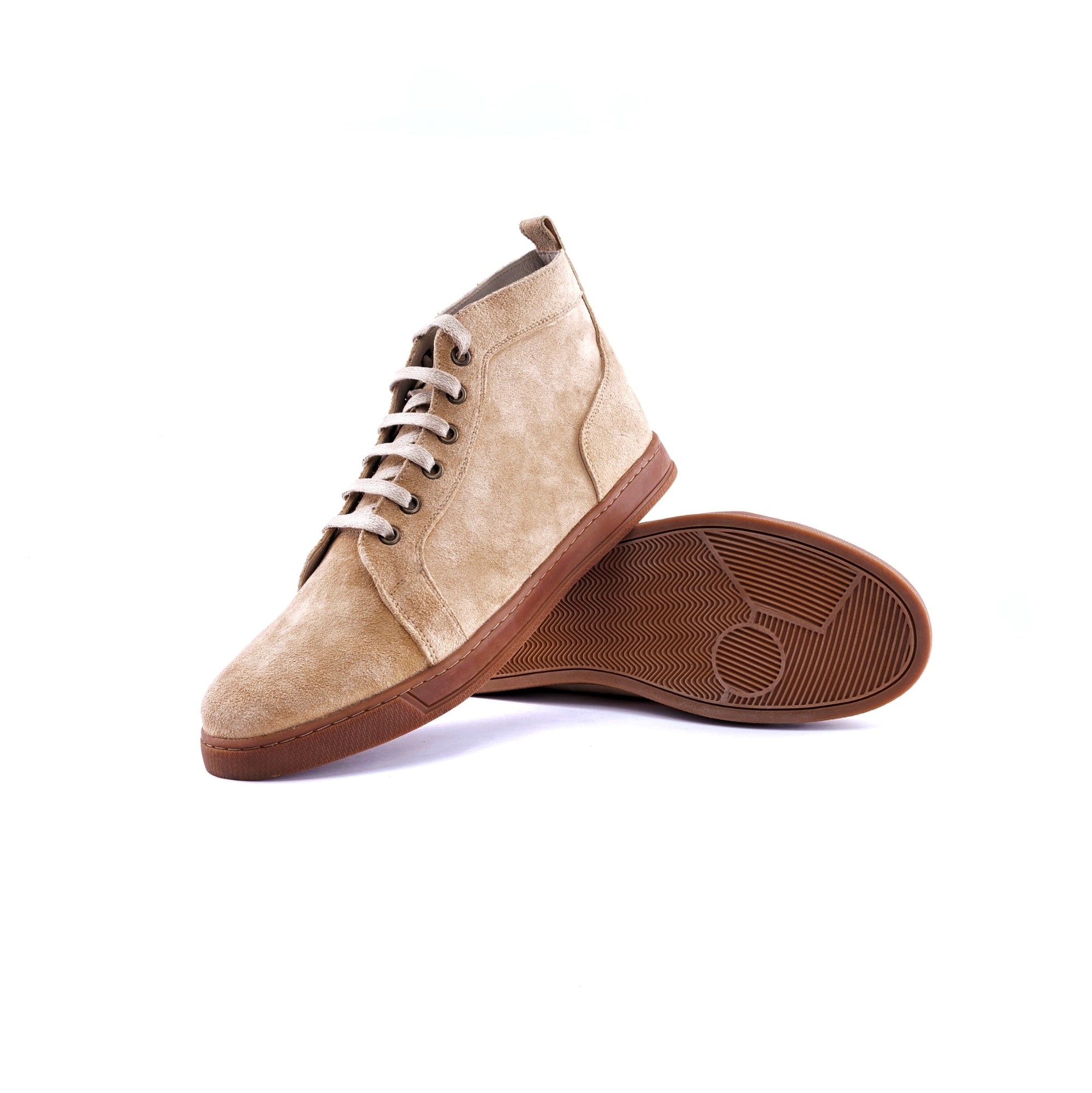 The Apex High-Top Suede Sneakers - beige - sole
