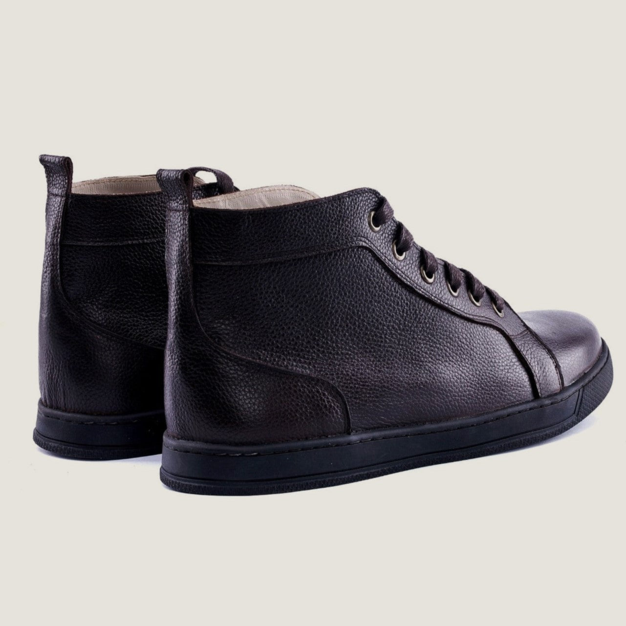 The Grained Leather High-Top Sneaker