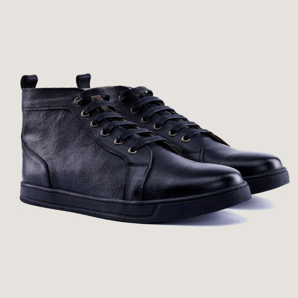 The Grained Leather High-Top Sneaker