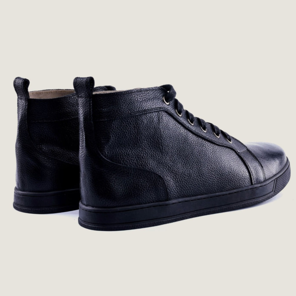The Grained Leather High-Top Sneaker