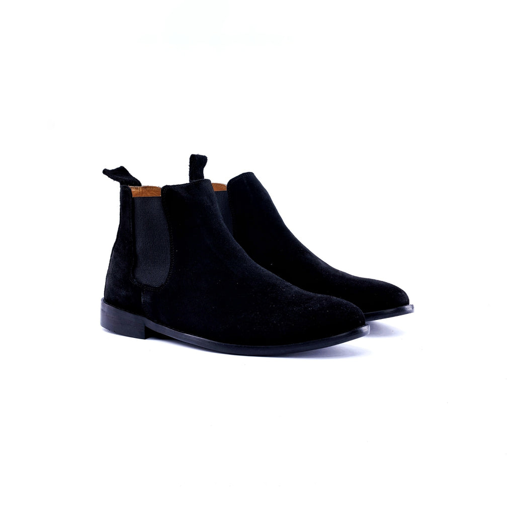 SOLID Suede Chelsea Boots - Black - Front