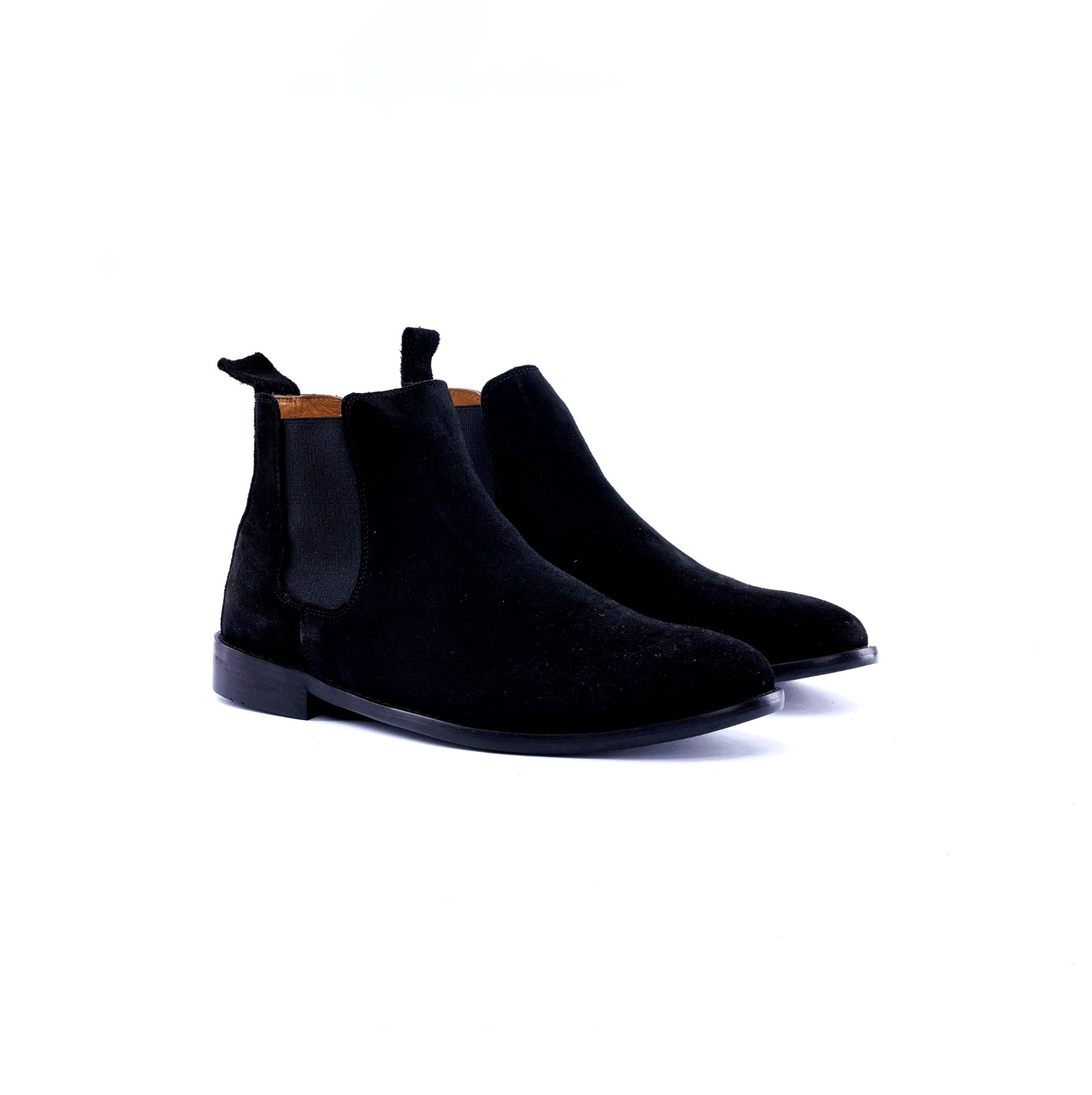 SOLID Suede Chelsea Boots - Black - Front