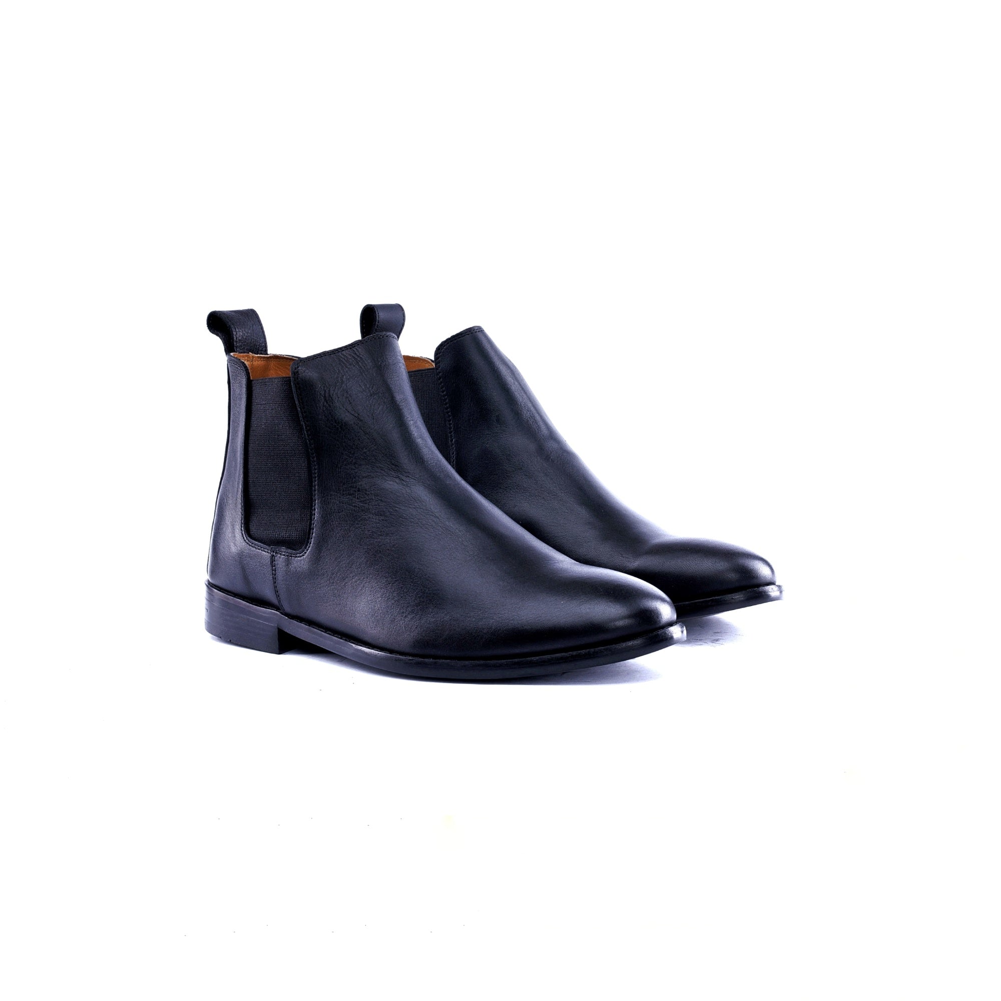 SOLID Leather Chelsea Boots - Black - Front