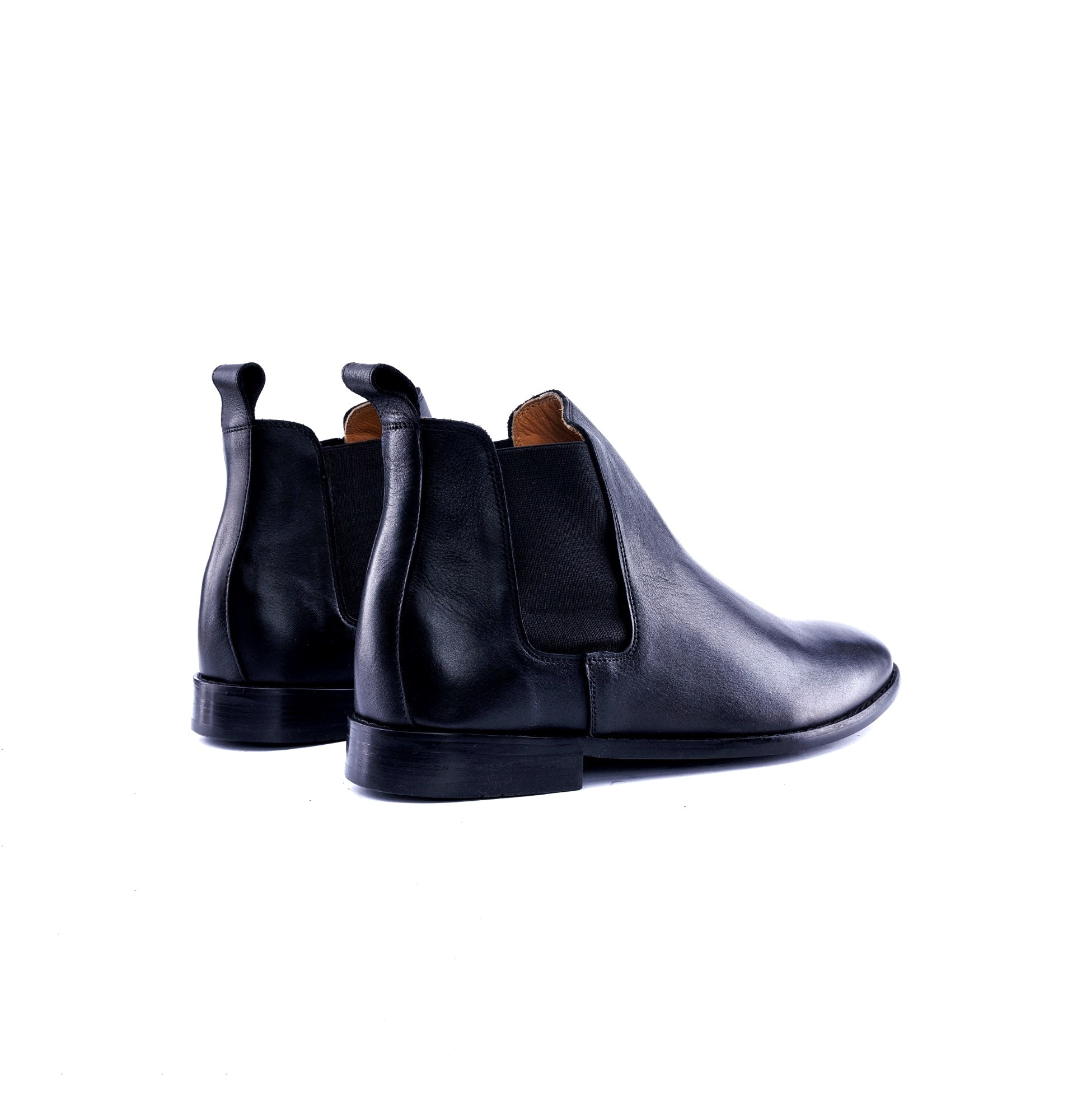 SOLID Leather Chelsea Boots - Black - Back