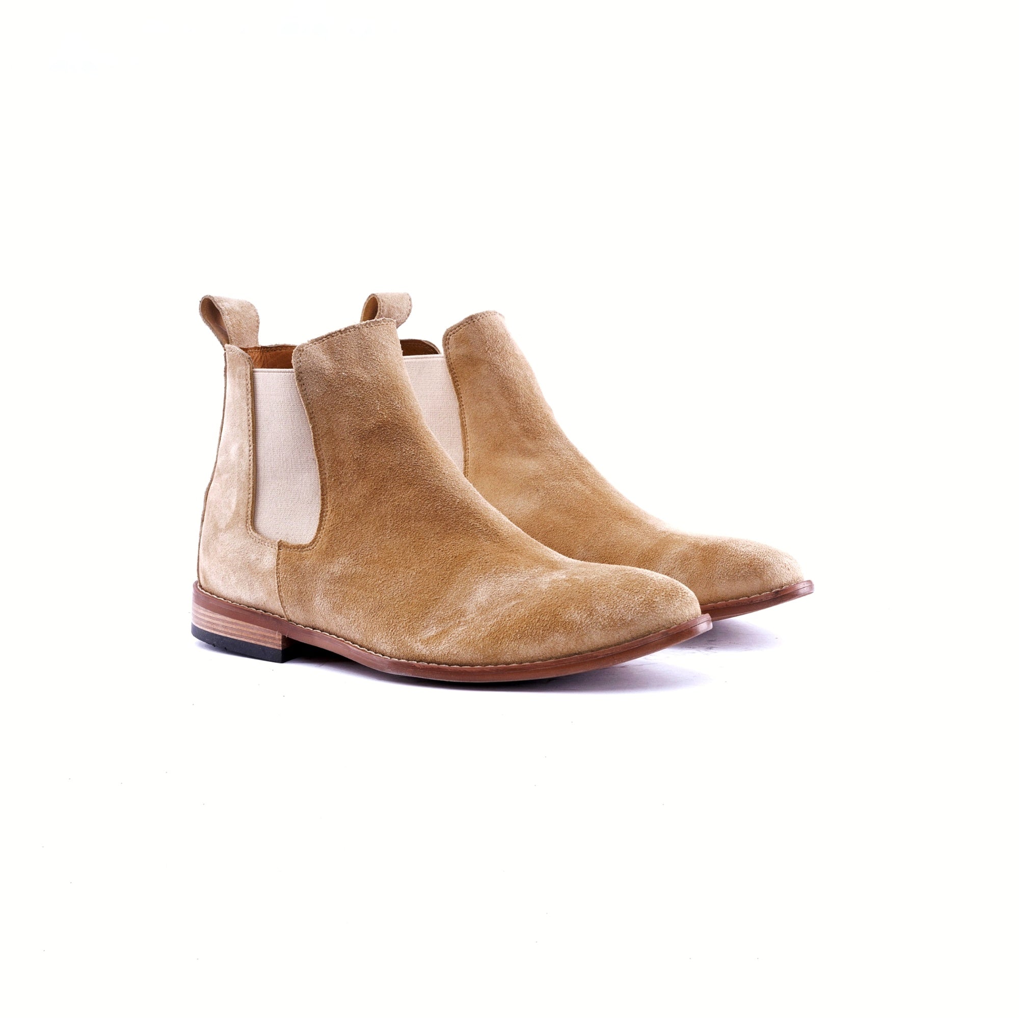SOLID Suede Chelsea Boots - Beige - Front