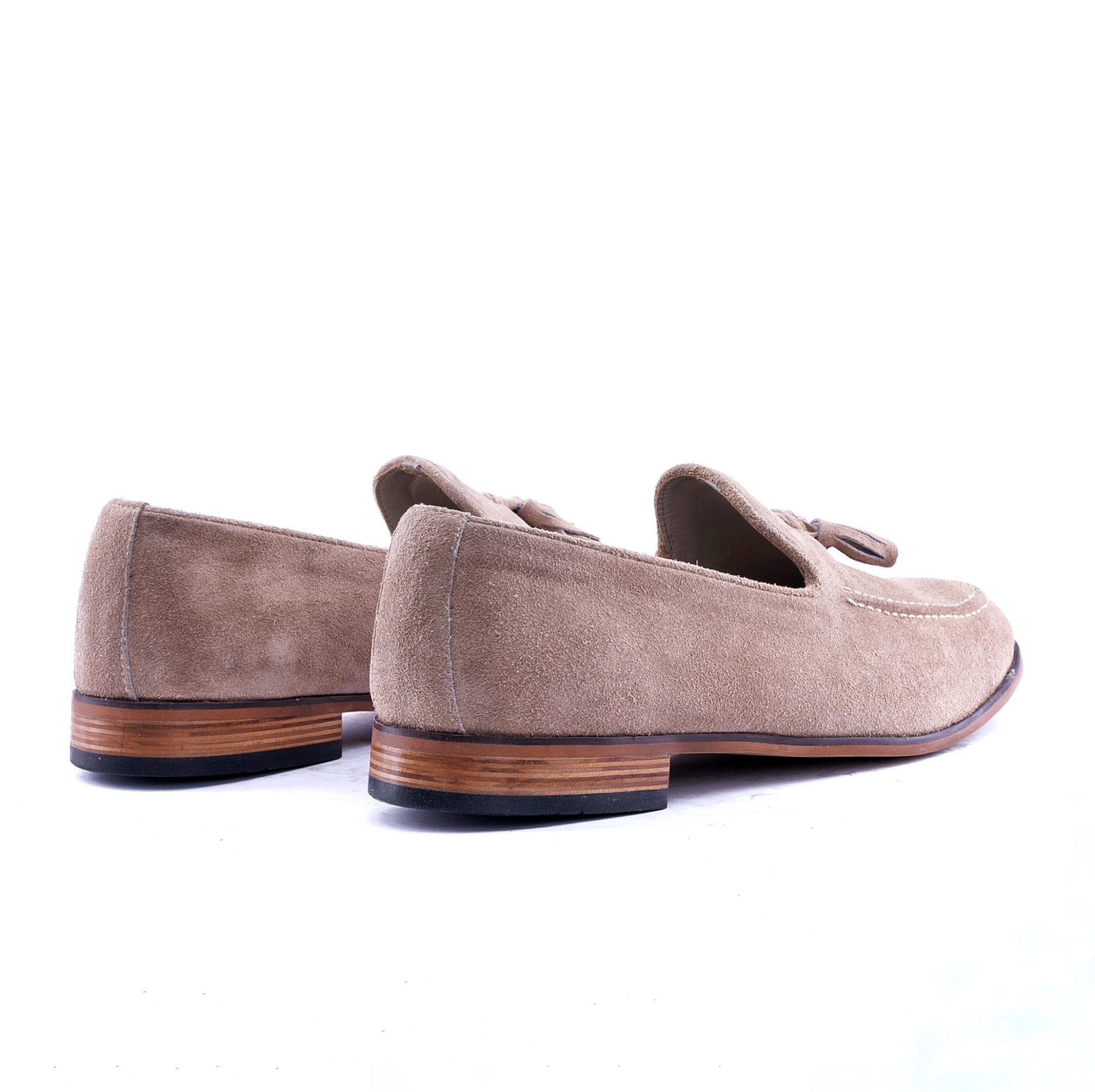 The Calf Suede Tassel Loafer - Desert Sand back