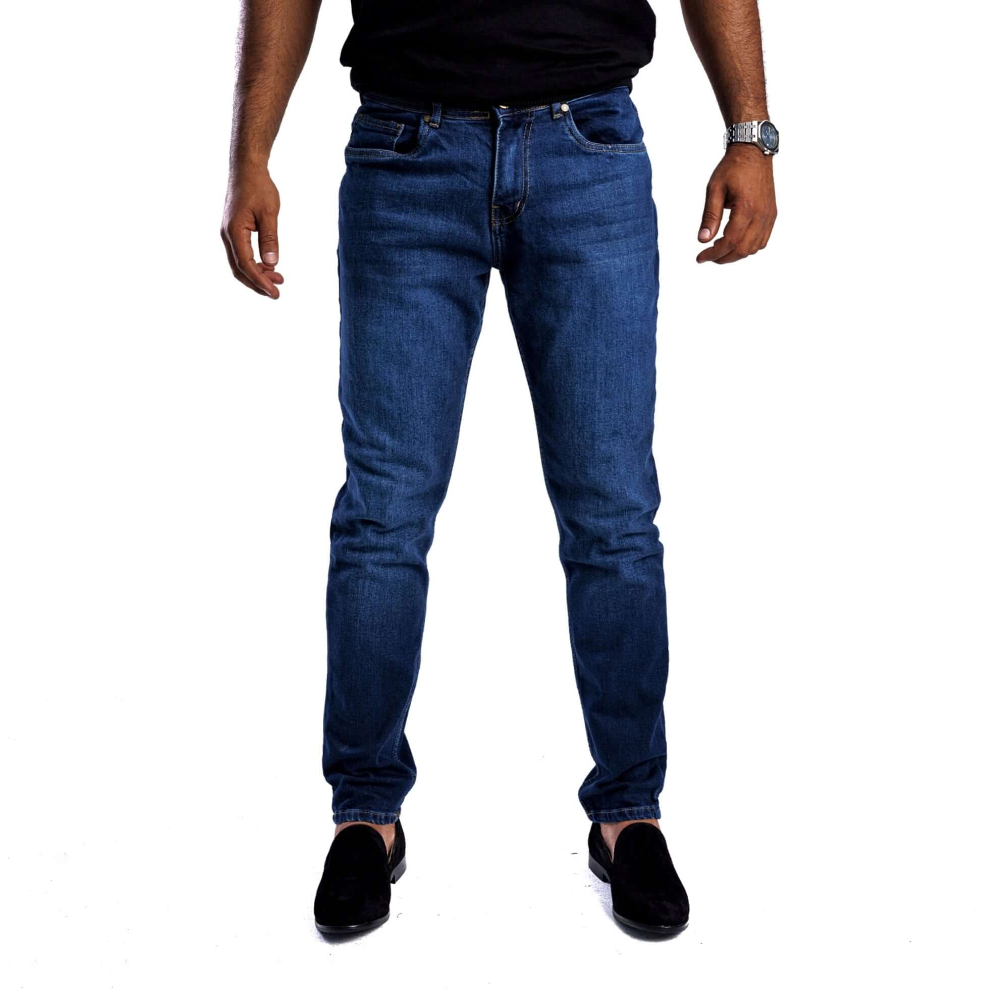 SOLID Extra Dark Wash Tapered Jeans - main