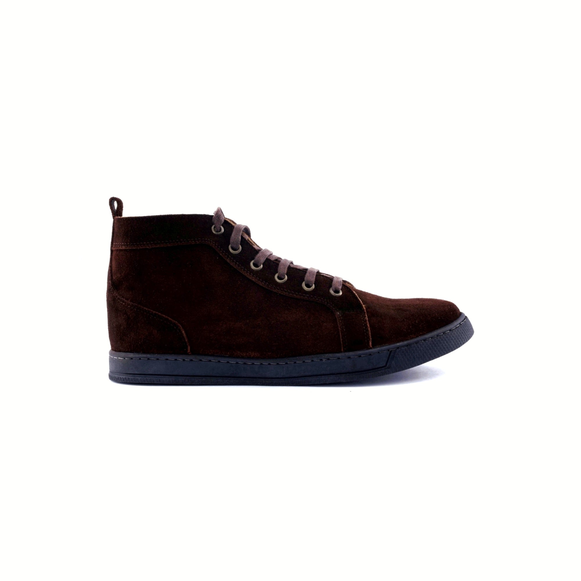 The Apex High-Top Suede Sneakers - brown - side