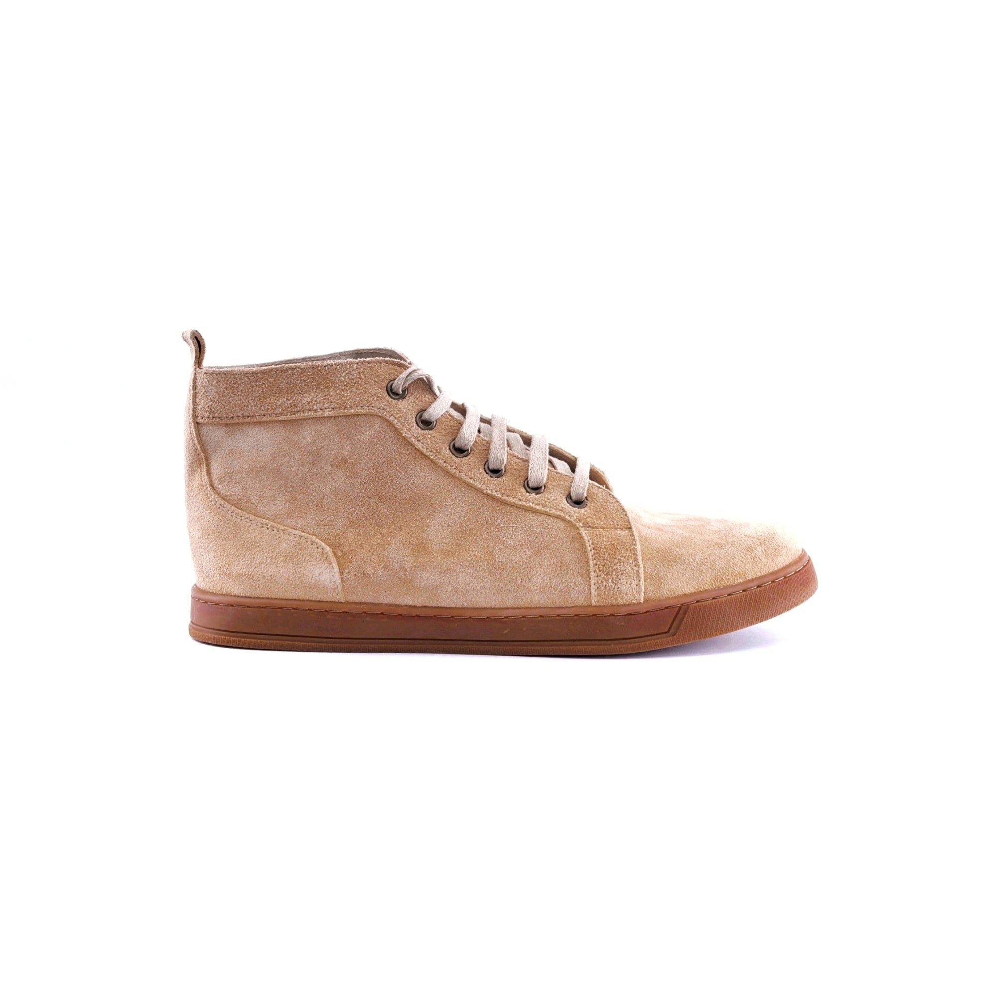 The Apex High-Top Suede Sneakers - beige - side
