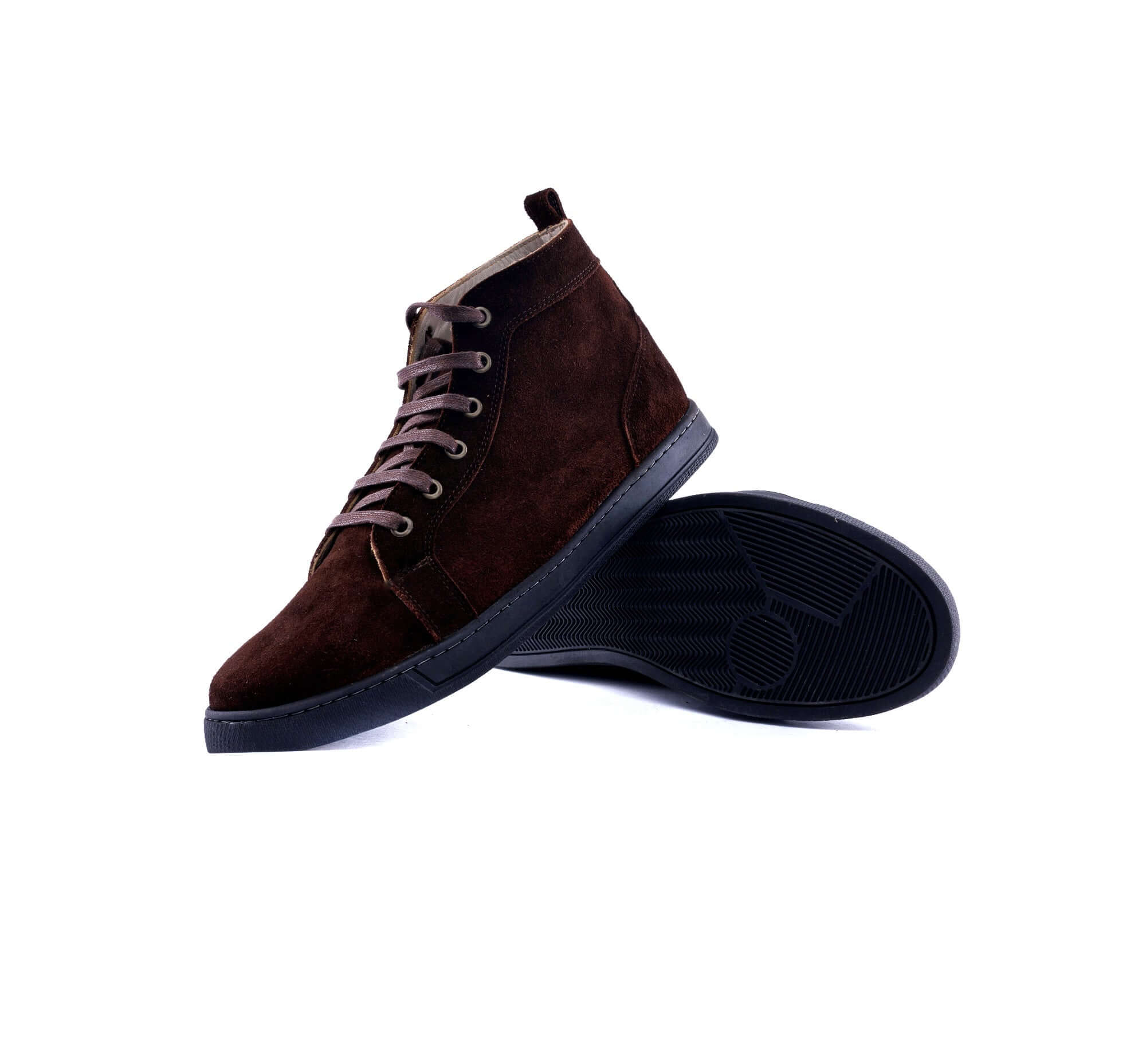 The Apex High-Top Suede Sneakers - brown - sole