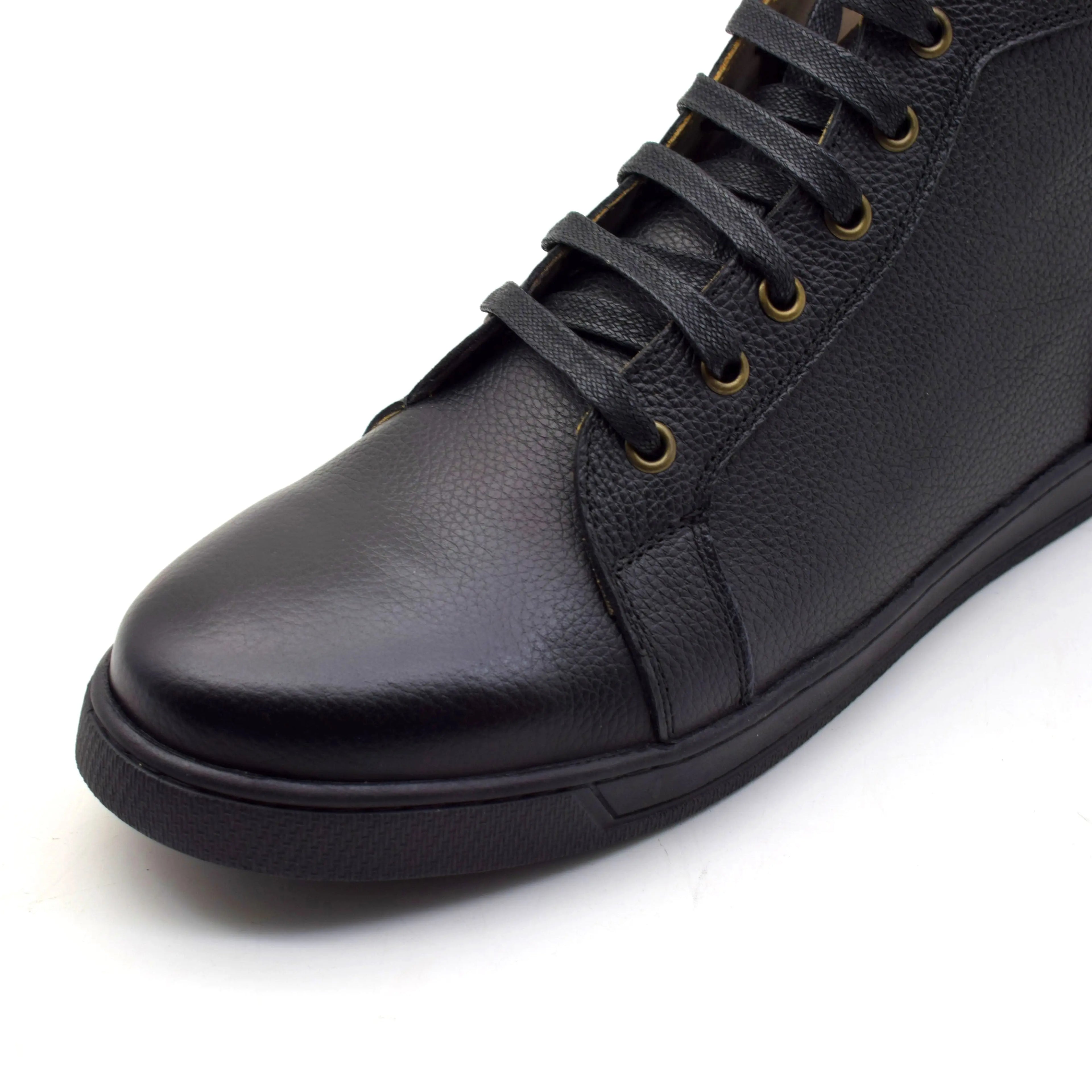 CALF LEATHER HIGH-TOP SNEAKERS SOLID essentials