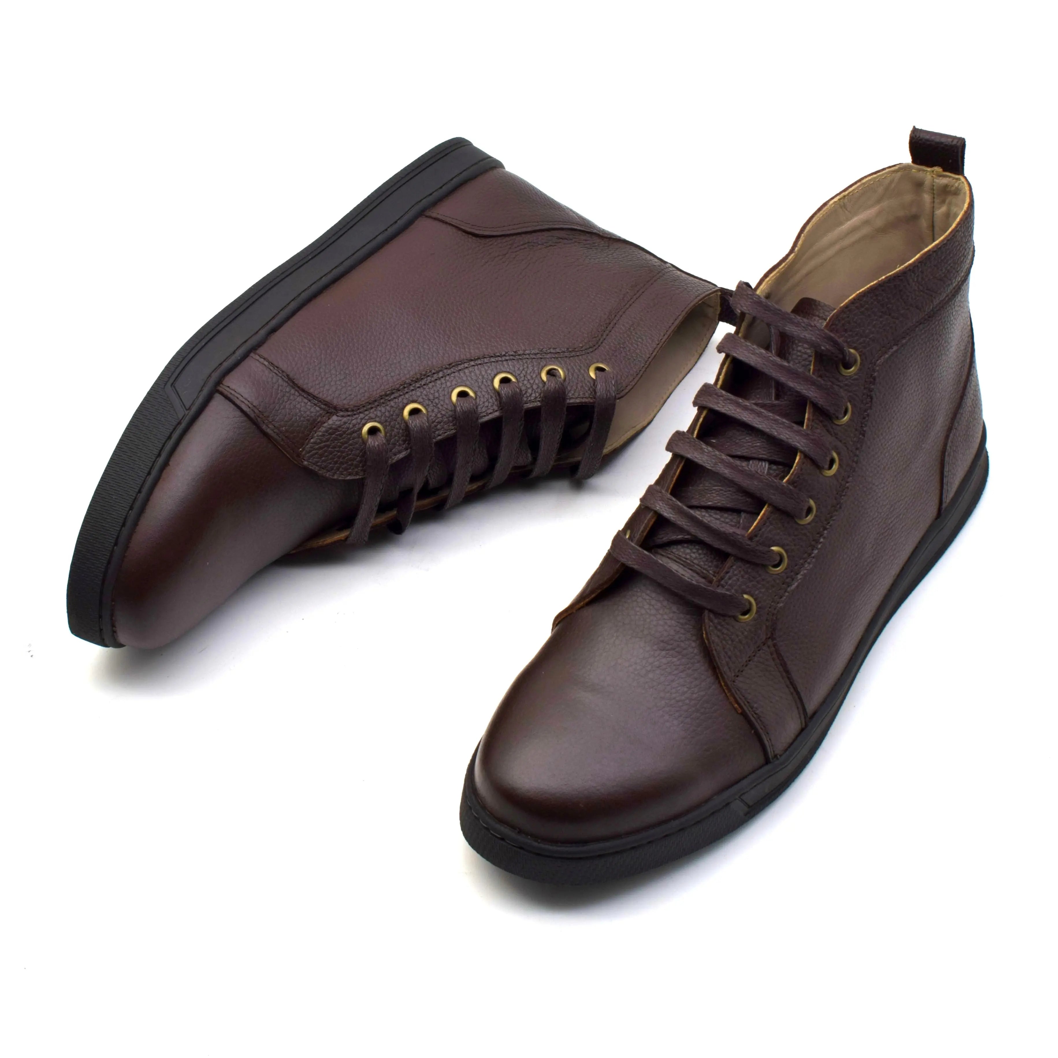 CALF LEATHER HIGH-TOP SNEAKERS SOLID essentials