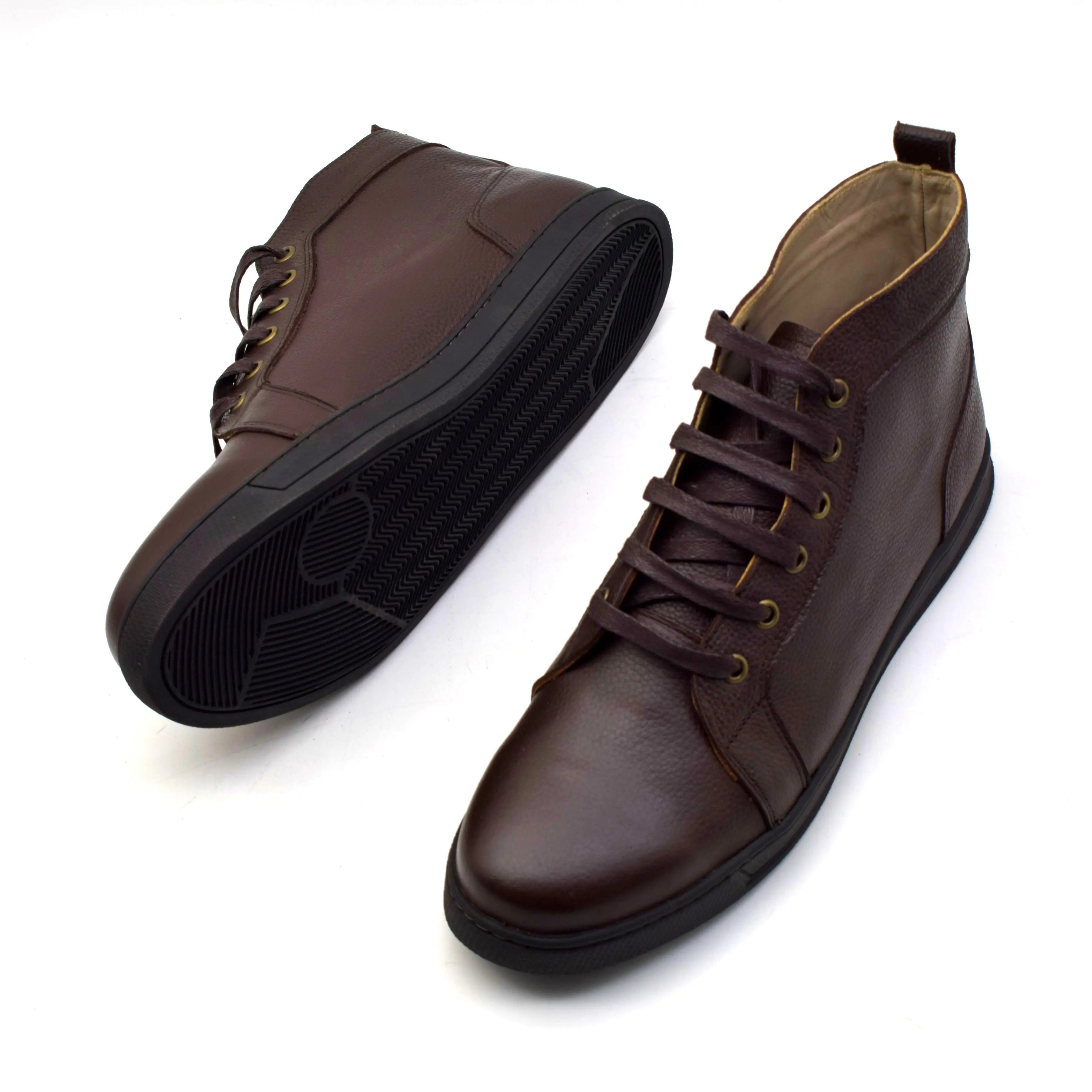CALF LEATHER HIGH-TOP SNEAKERS SOLID essentials