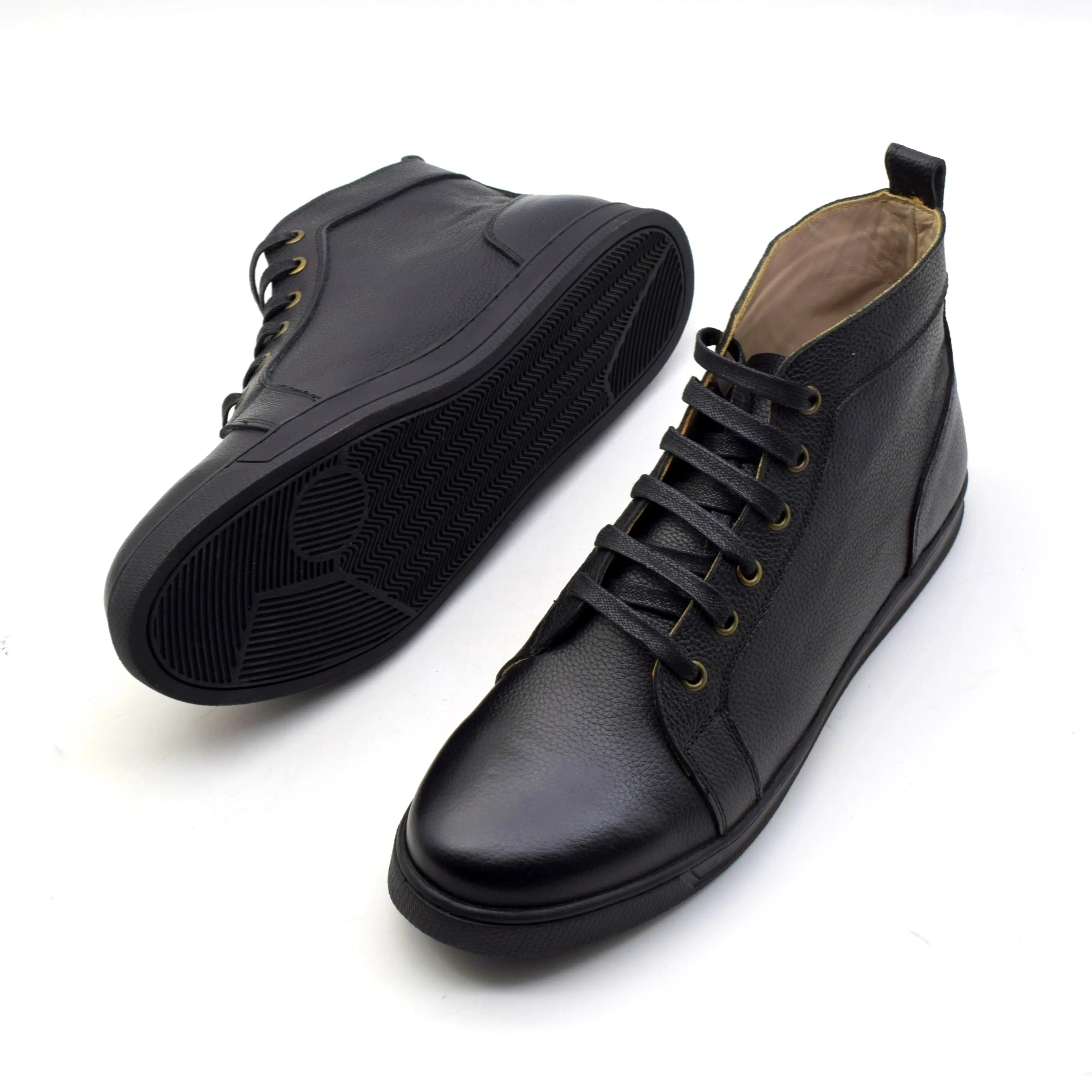 CALF LEATHER HIGH-TOP SNEAKERS SOLID essentials
