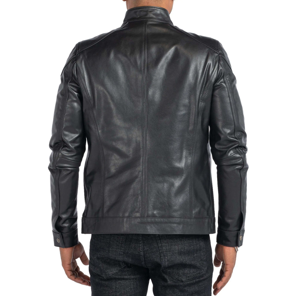 COW LEATHER ANTIQUE JACKET SOLID essentials