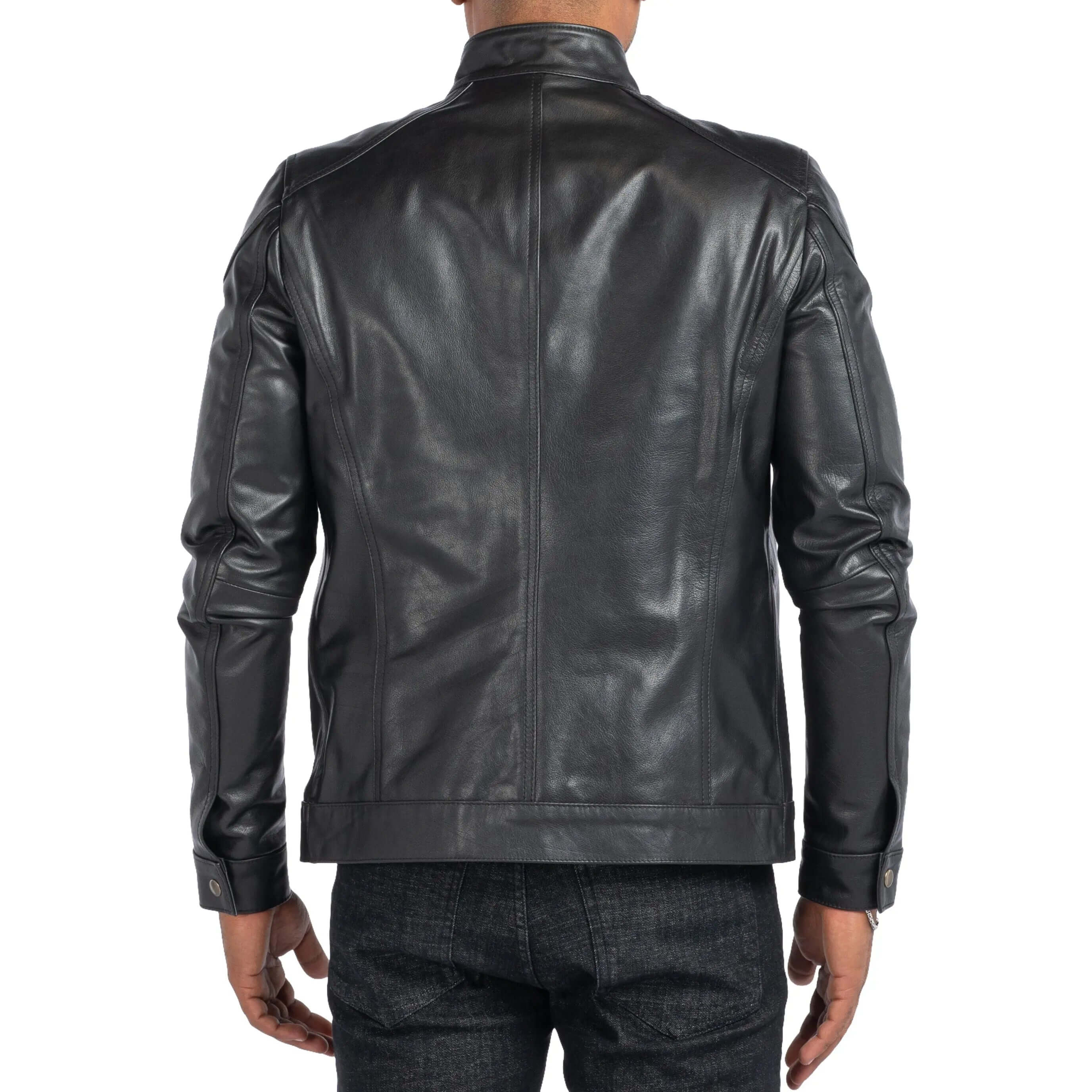 COW LEATHER ANTIQUE JACKET SOLID essentials