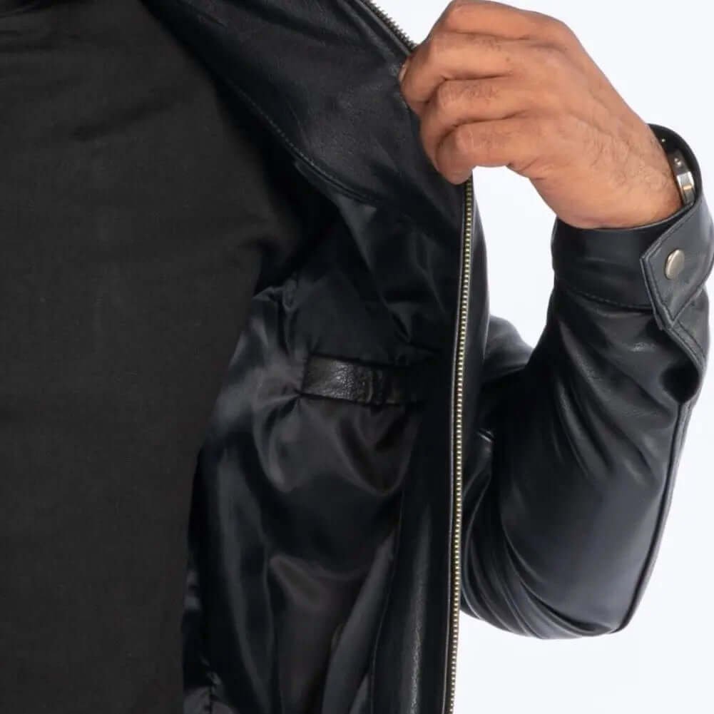 COW LEATHER ANTIQUE JACKET SOLID essentials