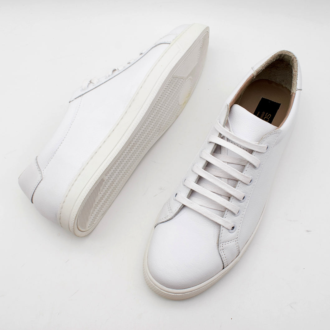 CALFSKIN SNEAKERS- WHITE SOLE