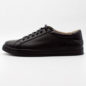 Calf Leather Low-Top Sneakers / Black Sole