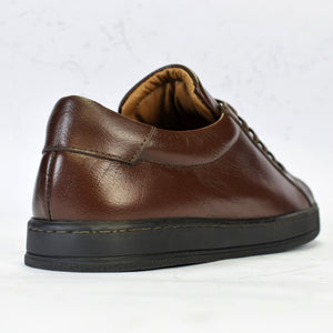 Calf Leather Low-Top Sneakers / Black Sole