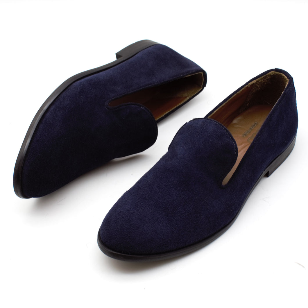 Suede Velvet Loafers / Black Sole