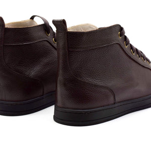 CALF LEATHER  HIGH-TOP SNEAKERS