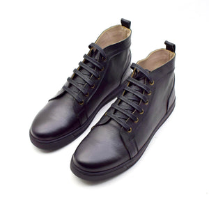 CALF LEATHER  HIGH-TOP SNEAKERS