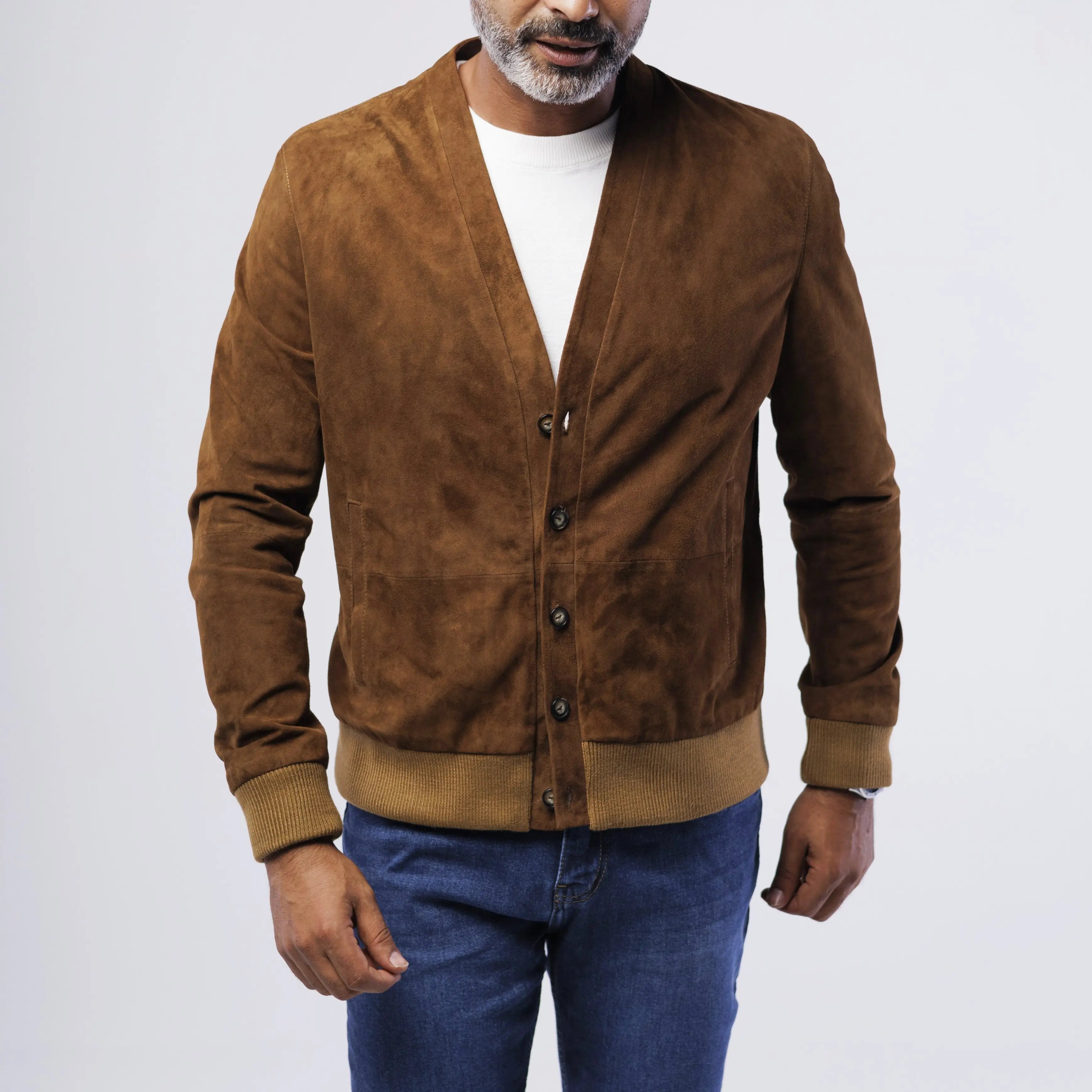 GOAT SUEDE CARDIGAN SOLID essentials