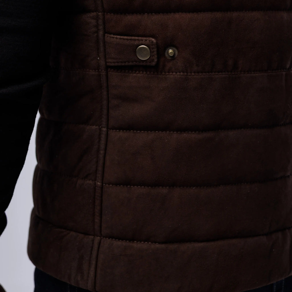 GOAT SUEDE PUFFER VEST SOLID essentials