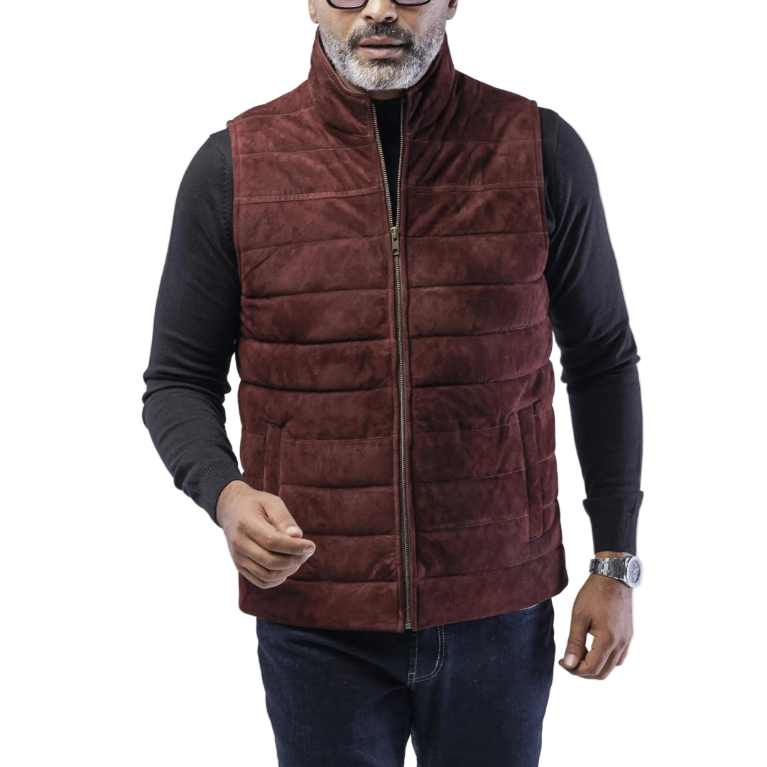 GOAT SUEDE PUFFER VEST SOLID essentials