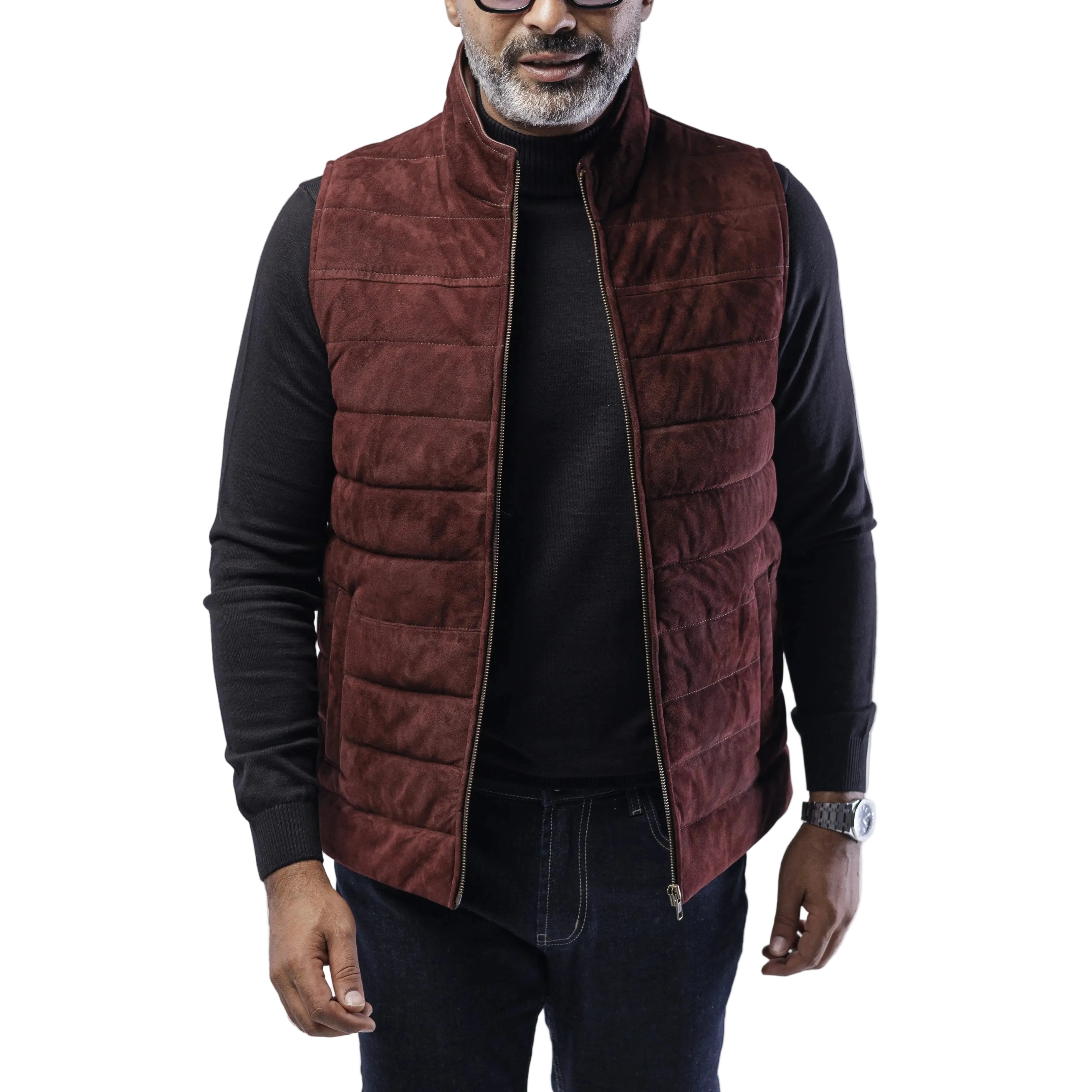 GOAT SUEDE PUFFER VEST SOLID essentials