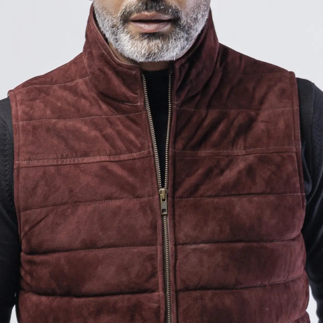 GOAT SUEDE PUFFER VEST SOLID essentials