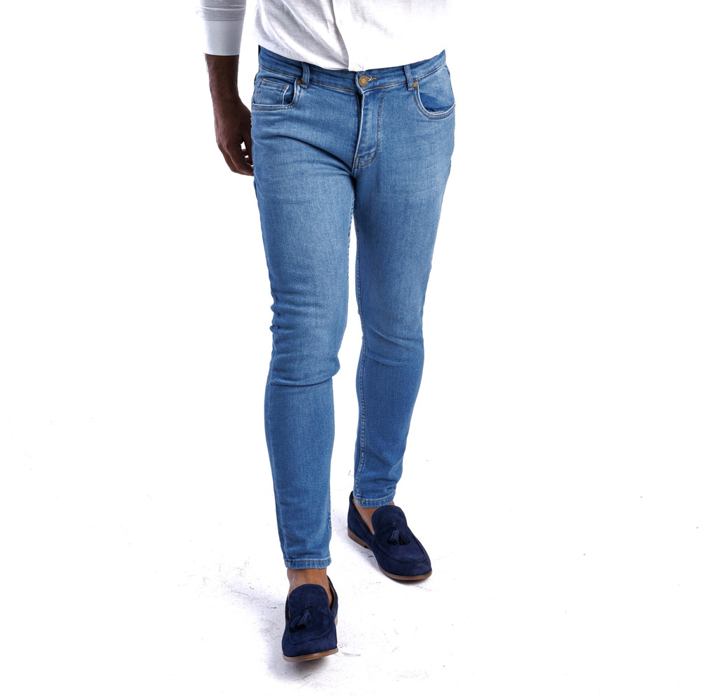 Stone Washed Flex Skinny Fit Jeans