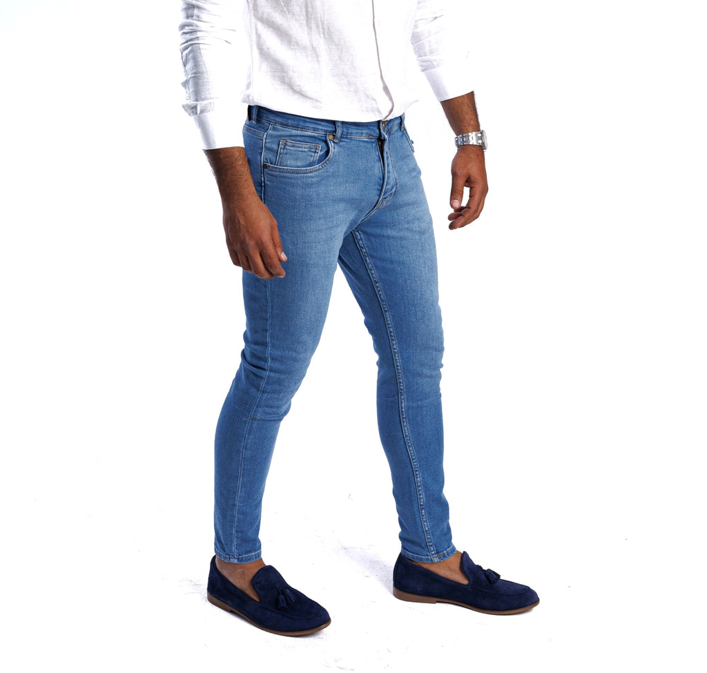 Stone Washed Flex Skinny Fit Jeans