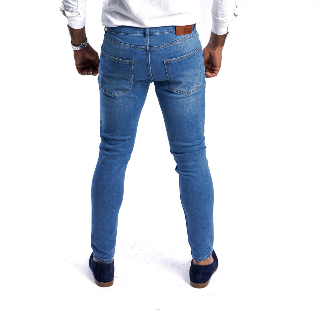 Stone Washed Flex Skinny Fit Jeans