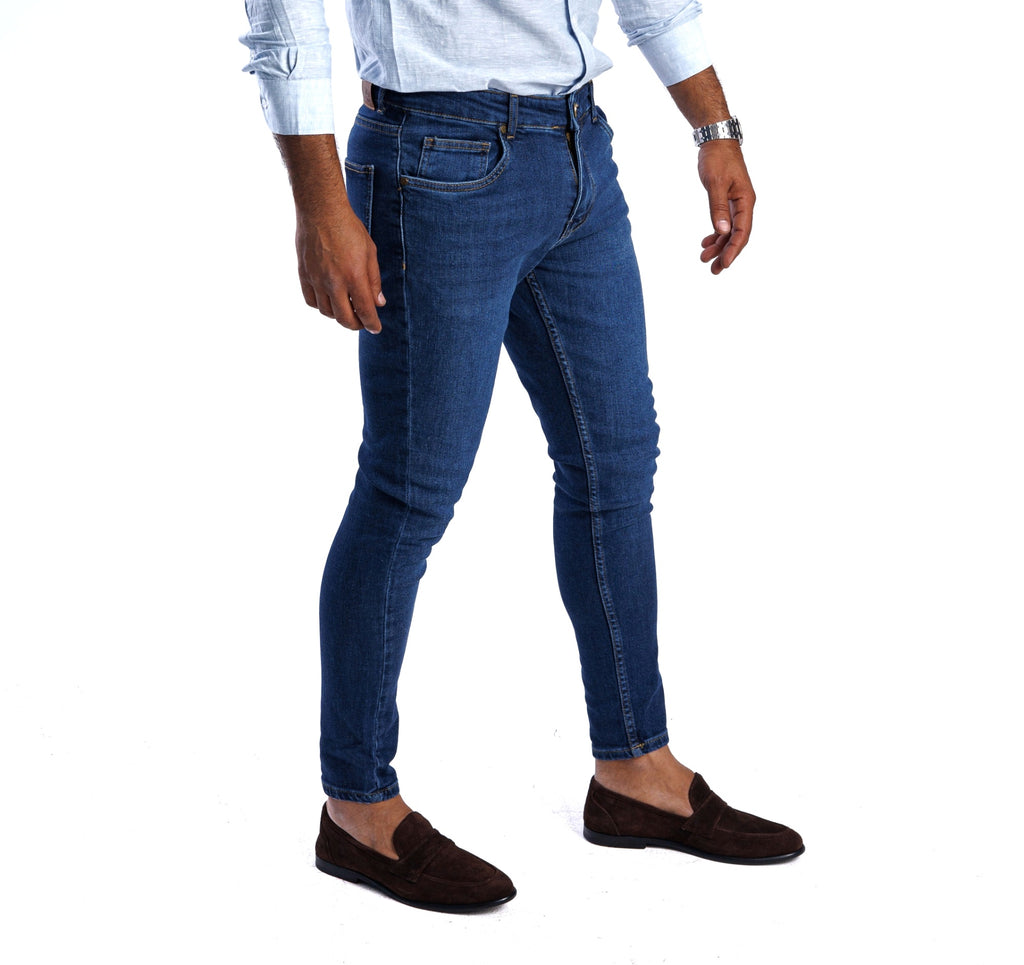Stone Washed Flex Skinny Fit Jeans