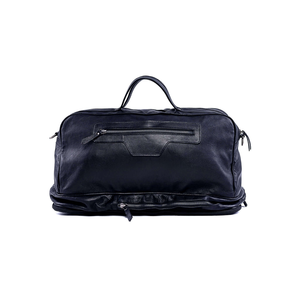 The Voyager - Modular Travel Leather Duffle Bag - black - main