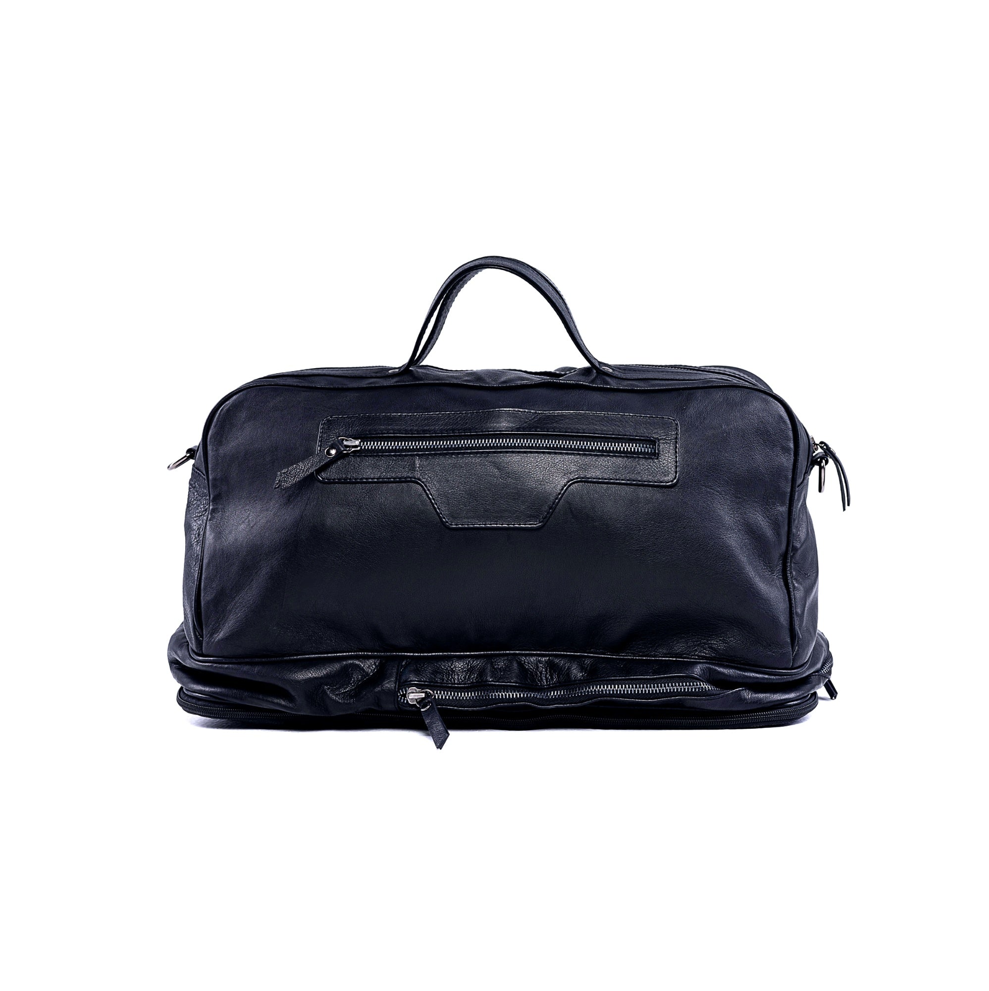The Voyager - Modular Travel Leather Duffle Bag - black - main