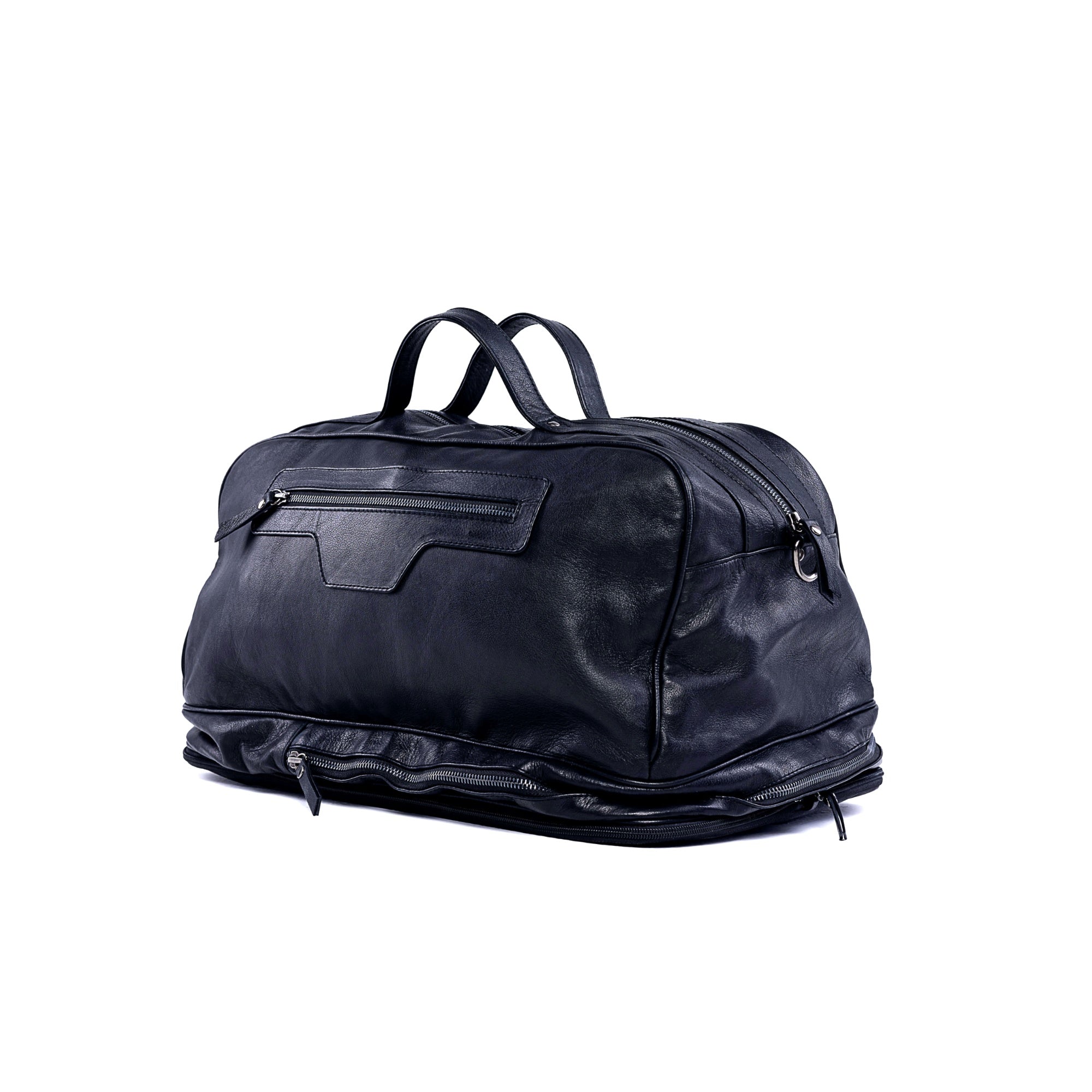 The Voyager - Modular Travel Leather Duffle Bag  - black - 3/4