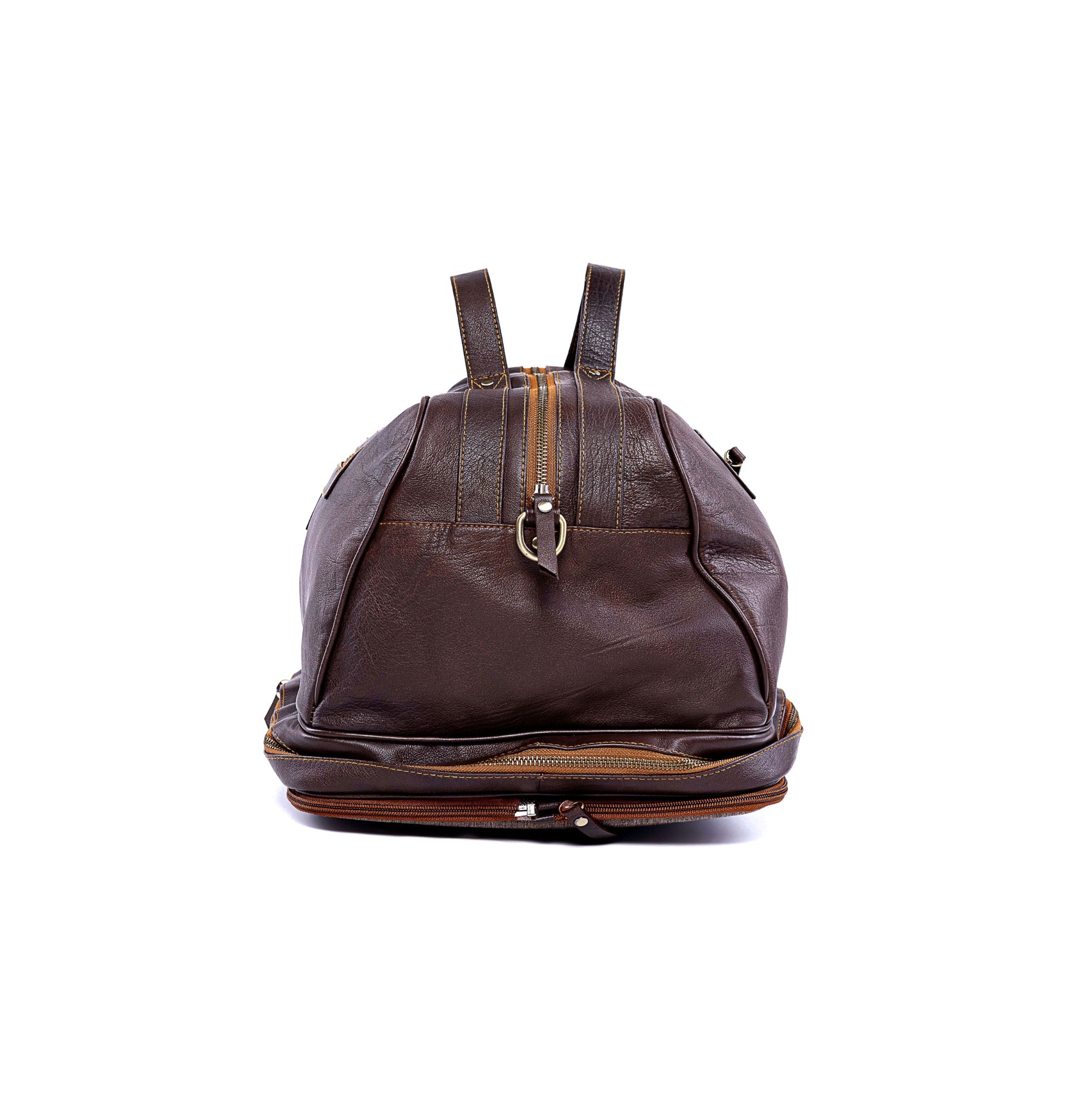 The Voyager - Modular Travel Leather Duffle Bag  - brown - Side