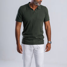 Load image into Gallery viewer, 100% Cotton Knitted V-neck Polo Shirt
