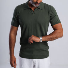 Load image into Gallery viewer, 100% Cotton Knitted V-neck Polo Shirt
