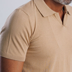 100% Cotton Knitted V-neck Polo Shirt