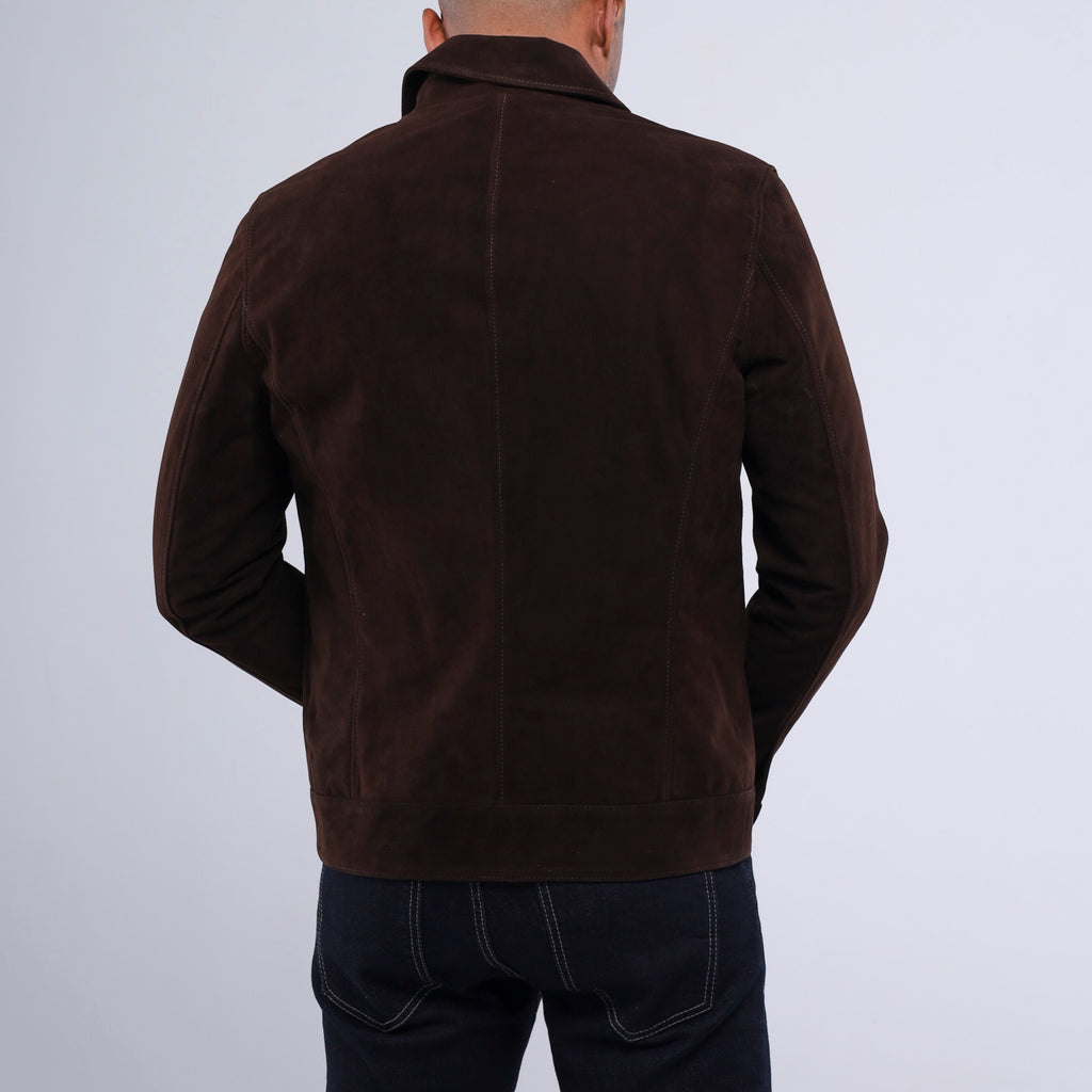 The Minimalist Collar Jacket - Goat Suede Edition