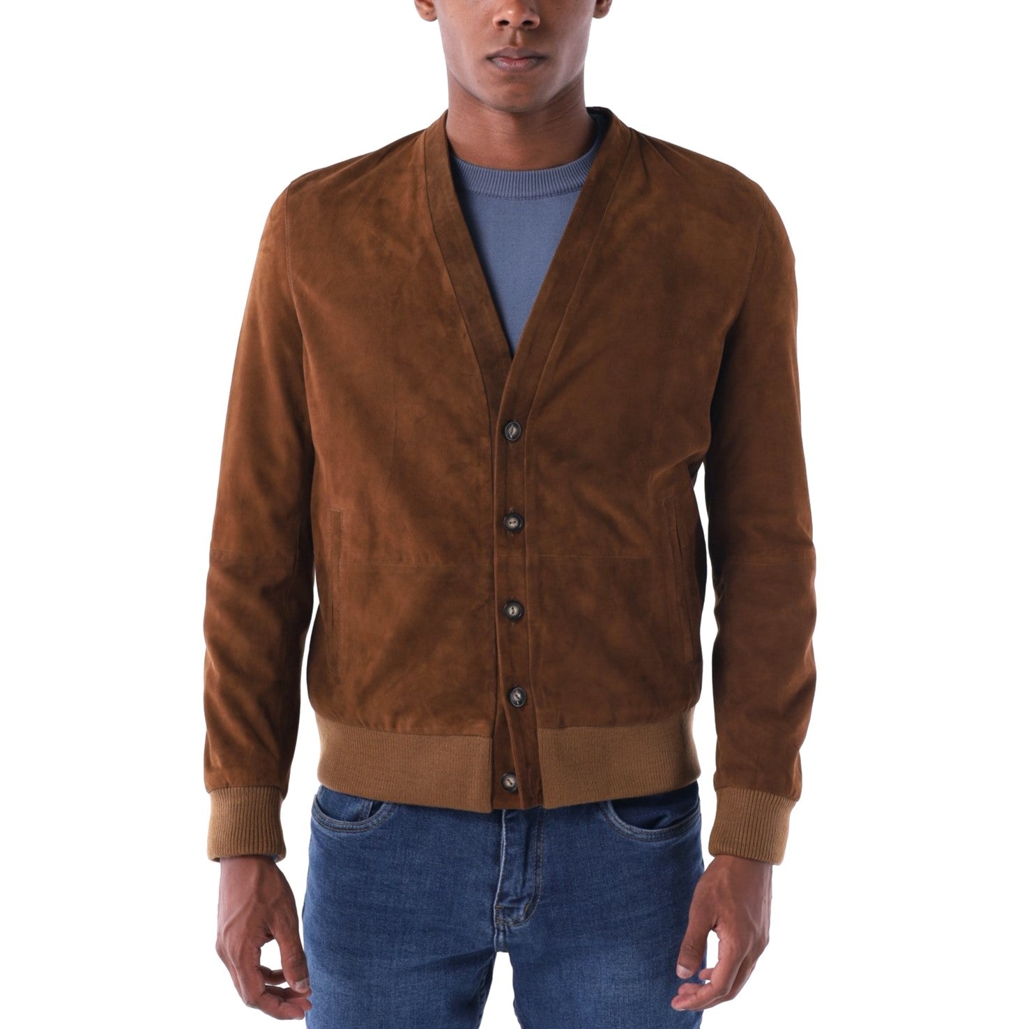 سترة كارديجان - إصدار جلد الماعز السويدي