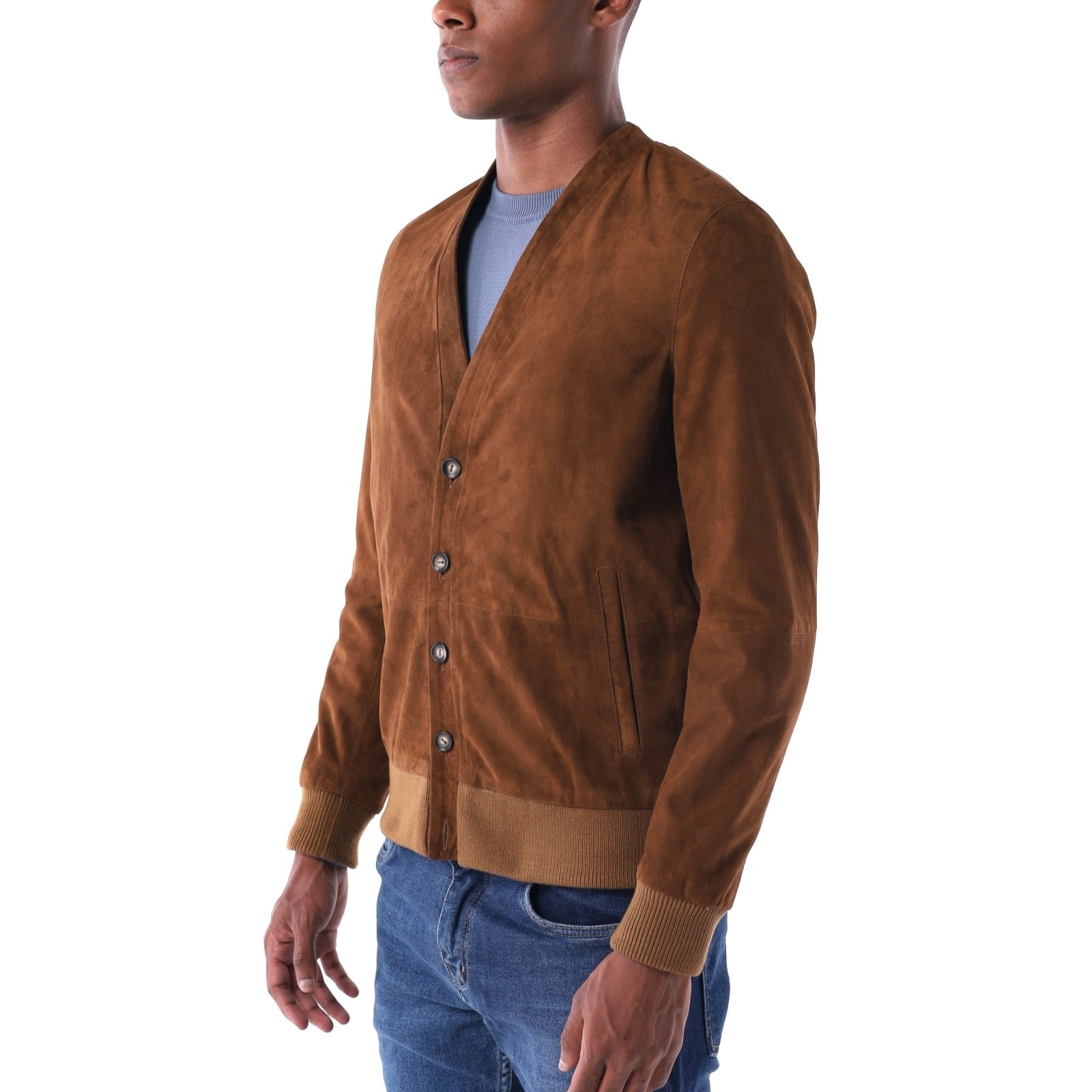 سترة كارديجان - إصدار جلد الماعز السويدي