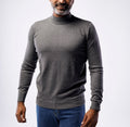 Cotton Knitted Double-Layer Mock Neck Sweater