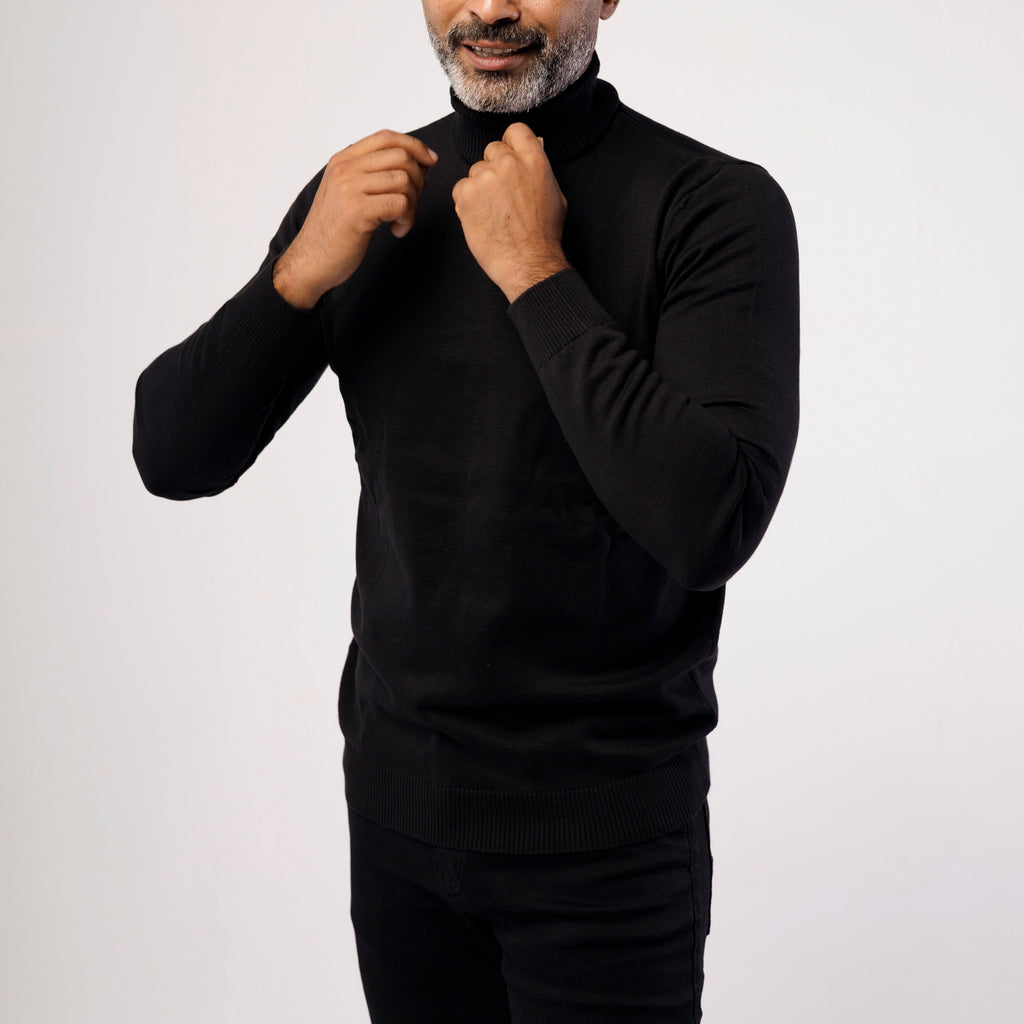100% Cotton Knitted Single-Layer Turtleneck Sweater
